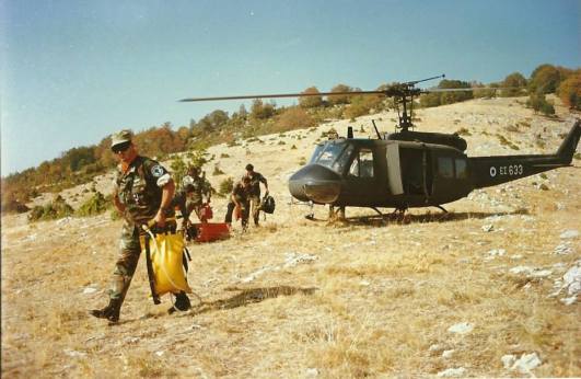 Το μοιραίο ελικόπτερο που συνετρίβη στις 15 Σεπτεμβρίου του 1994 και προκάλεσε το θάνατο επτά δασοκομάντος και του τριμελούς στρατιωτικού πληρώματος. 